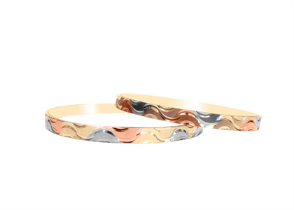 Tri Tone Plated | CNC Bangles